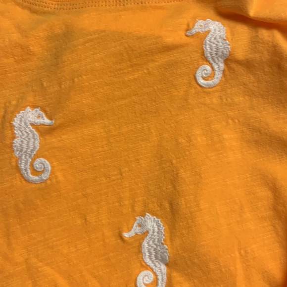 📌(Sold) NWT Anthropologie MAEVE The Caitlin Embroidered Sea Horse Orange
Tee - Picture 4 of 5